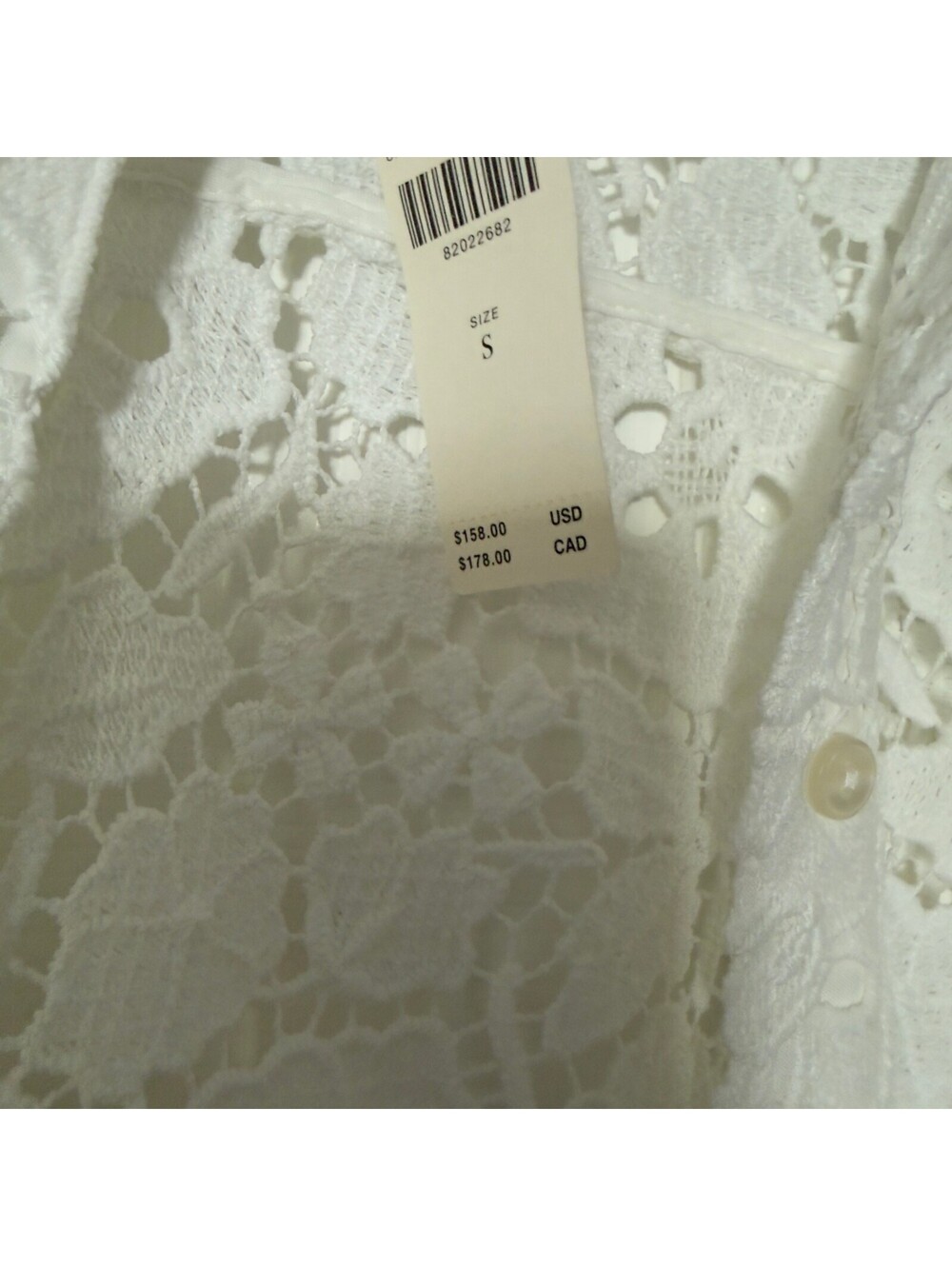 NWT Maeve by Anthropologie White Floral Lace Short Sleeve Button-Up Shirt Size S - Picture 3 of 7